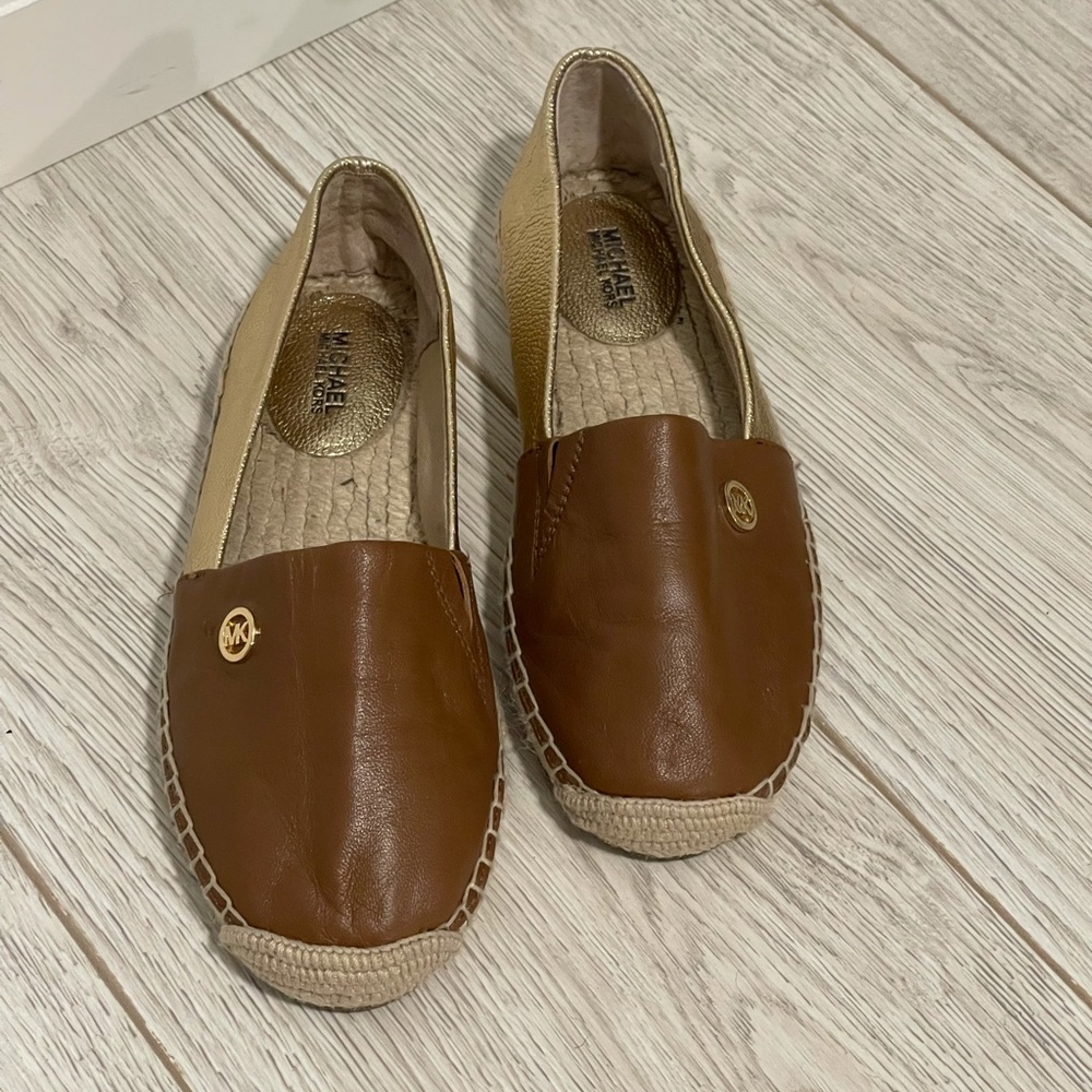 Michael Kors brown flat espadrilles